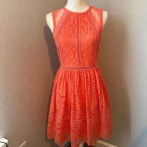 Xhilaration Dresses & Skirts - Xhilaration Orange Lace Dress Size Small